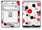 Lots of Dots Red on White - Decal Style Skin (fits 4th Gen Kindle with 6inch display and no keyboard)