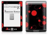 Lots of Dots Red on Black - Decal Style Skin (fits 4th Gen Kindle with 6inch display and no keyboard)