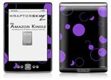 Lots of Dots Purple on Black - Decal Style Skin (fits 4th Gen Kindle with 6inch display and no keyboard)