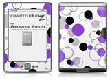 Lots of Dots Purple on White - Decal Style Skin (fits 4th Gen Kindle with 6inch display and no keyboard)