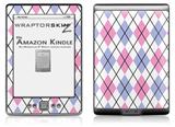 Argyle Pink and Blue - Decal Style Skin (fits 4th Gen Kindle with 6inch display and no keyboard)