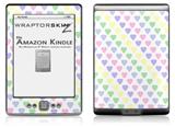 Pastel Hearts on White - Decal Style Skin (fits 4th Gen Kindle with 6inch display and no keyboard)