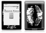 Big Kiss White Lips on Black - Decal Style Skin (fits 4th Gen Kindle with 6inch display and no keyboard)