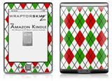 Argyle Red and Green - Decal Style Skin (fits 4th Gen Kindle with 6inch display and no keyboard)