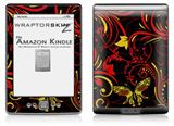 Twisted Garden Red and Yellow - Decal Style Skin (fits 4th Gen Kindle with 6inch display and no keyboard)