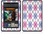 Amazon Kindle Fire (Original) Decal Style Skin - Argyle Pink and Blue