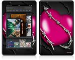 Amazon Kindle Fire (Original) Decal Style Skin - Barbwire Heart Hot Pink