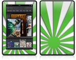 Amazon Kindle Fire (Original) Decal Style Skin - Rising Sun Japanese Flag Green