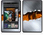 Amazon Kindle Fire (Original) Decal Style Skin - Ripped Metal Fire