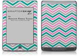 Zig Zag Teal Pink and Gray - Decal Style Skin (fits Amazon Kindle Touch Skin)