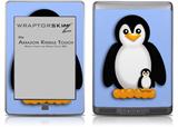 Penguins on Blue - Decal Style Skin (fits Amazon Kindle Touch Skin)