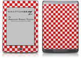 Checkered Canvas Red and White - Decal Style Skin (fits Amazon Kindle Touch Skin)