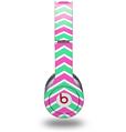 Skin Decal Wrap works with Original Beats Solo HD Headphones Zig Zag Teal Green and Pink Skin Only (HEADPHONES NOT INCLUDED)