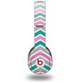 Skin Decal Wrap works with Original Beats Solo HD Headphones Zig Zag Teal Pink and Gray Skin Only (HEADPHONES NOT INCLUDED)