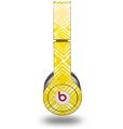 Skin Decal Wrap works with Original Beats Solo HD Headphones Wavey Yellow Skin Only (HEADPHONES NOT INCLUDED)