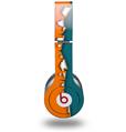 Skin Decal Wrap works with Original Beats Solo HD Headphones Ripped Colors Orange Seafoam Green Skin Only (HEADPHONES NOT INCLUDED)