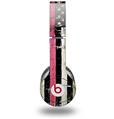 Skin Decal Wrap works with Original Beats Solo HD Headphones Painted Faded and Cracked Pink Line USA American Flag Skin Only (HEADPHONES NOT INCLUDED)