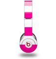 Skin Decal Wrap works with Original Beats Solo HD Headphones Kearas Psycho Stripes Hot Pink and White Skin Only (HEADPHONES NOT INCLUDED)