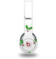 Skin Decal Wrap works with Original Beats Solo HD Headphones Christmas Holly Leaves on White Skin Only (HEADPHONES NOT INCLUDED)