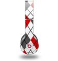Skin Decal Wrap works with Original Beats Solo HD Headphones Argyle Red and Gray Skin Only (HEADPHONES NOT INCLUDED)