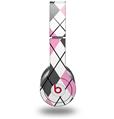 Skin Decal Wrap works with Original Beats Solo HD Headphones Argyle Pink and Gray Skin Only (HEADPHONES NOT INCLUDED)