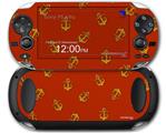 Anchors Away Red Dark - Decal Style Skin fits Sony PS Vita