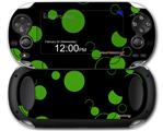 Lots of Dots Green on Black - Decal Style Skin fits Sony PS Vita
