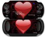 Glass Heart Grunge Red - Decal Style Skin fits Sony PS Vita
