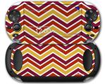 Zig Zag Yellow Burgundy Orange - Decal Style Skin fits Sony PS Vita