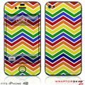 iPhone 4S Skin Zig Zag Rainbow