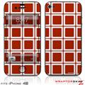 iPhone 4S Skin Squared Red Dark