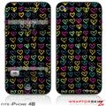 iPhone 4S Skin Kearas Hearts Black