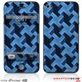 iPhone 4S Skin Retro Houndstooth Blue