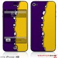 iPhone 4S Skin Ripped Colors Purple Yellow