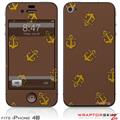 iPhone 4S Skin Anchors Away Chocolate Brown