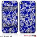 iPhone 4S Skin Scattered Skulls Royal Blue