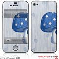 iPhone 4S Skin Mushrooms Blue