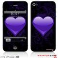 iPhone 4S Skin Glass Heart Grunge Purple