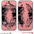 iPhone 4S Skin Big Kiss Black on Pink