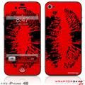 iPhone 4S Skin Big Kiss Black on Red