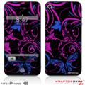 iPhone 4S Skin Twisted Garden Hot Pink and Blue