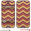 iPhone 4S Skin Zig Zag Yellow Burgundy Orange