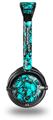 Scattered Skulls Neon Teal Decal Style Skin fits Skullcandy Lowrider Headphones (HEADPHONES  SOLD SEPARATELY)