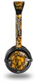 Scattered Skulls Orange Decal Style Skin fits Skullcandy Lowrider Headphones (HEADPHONES  SOLD SEPARATELY)