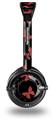 Pastel Butterflies Red on Black Decal Style Skin fits Skullcandy Lowrider Headphones (HEADPHONES  SOLD SEPARATELY)