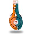 WraptorSkinz Skin Decal Wrap compatible with Original Beats Studio Headphones Ripped Colors Orange Seafoam Green Skin Only (HEADPHONES NOT INCLUDED)