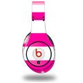 WraptorSkinz Skin Decal Wrap compatible with Original Beats Studio Headphones Kearas Psycho Stripes Hot Pink and White Skin Only (HEADPHONES NOT INCLUDED)