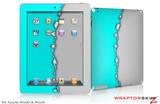 iPad Skin Ripped Colors Neon Teal Gray (fits iPad 2 through iPad 4)