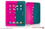 iPad Skin Ripped Colors Hot Pink Seafoam Green (fits iPad 2 through iPad 4)