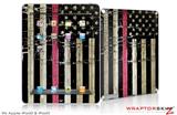 iPad Skin Painted Faded and Cracked Pink Line USA American Flag (fits iPad 2 through iPad 4)
